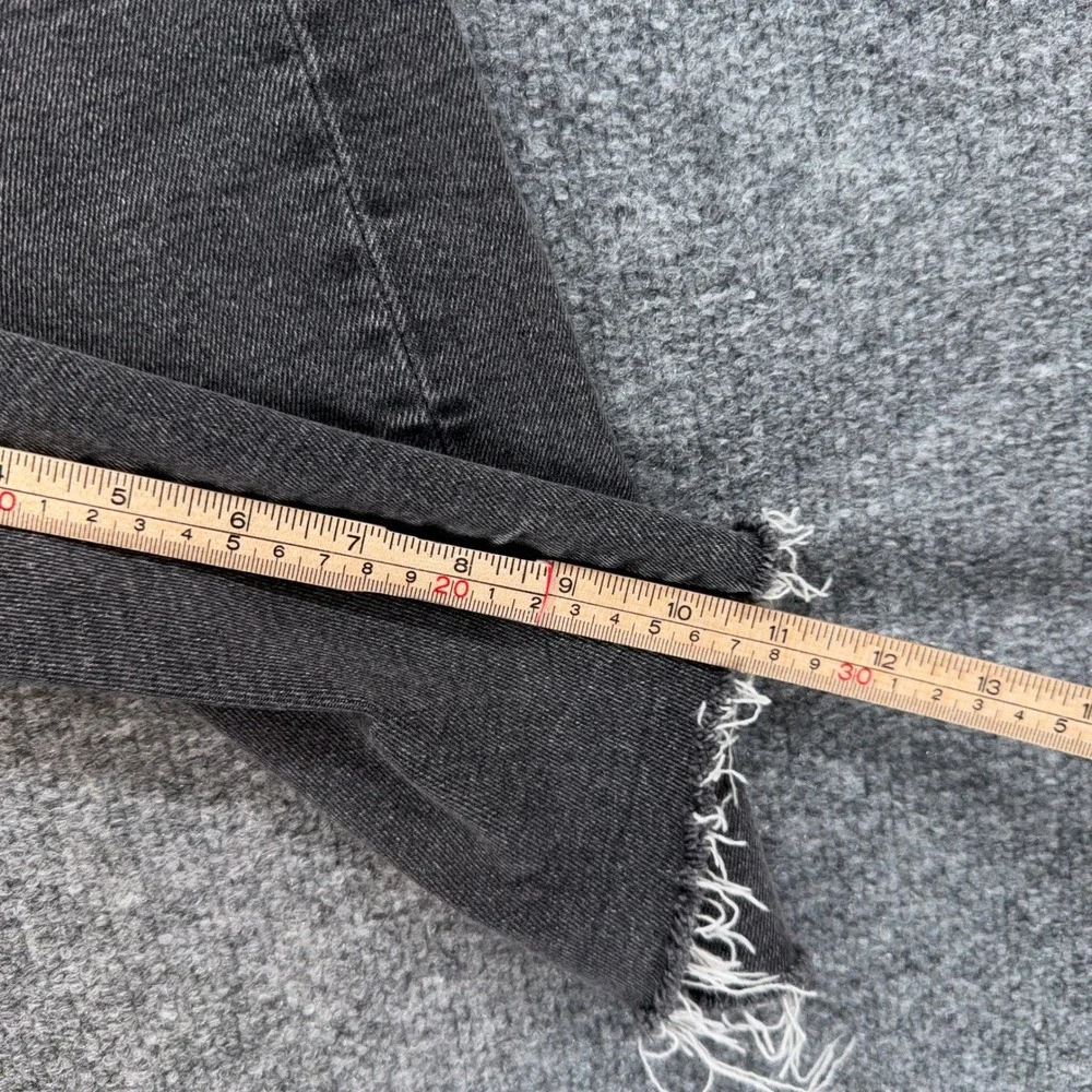 Levis 501 Jean Shorts Women 26 Black Cut Off Raw Hem Button Fly High Rise